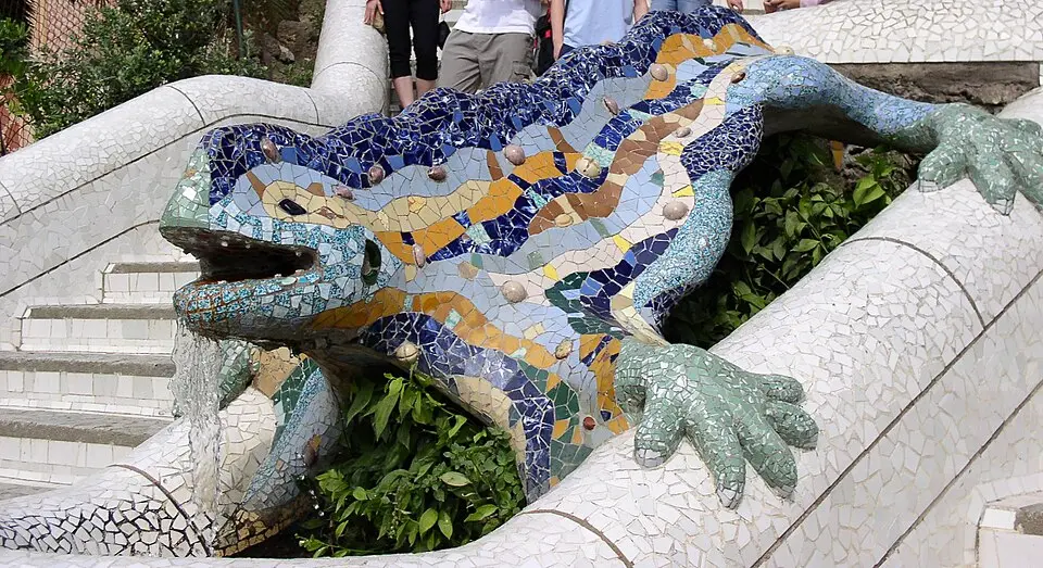 Trencadís mosaic items, Barcelona